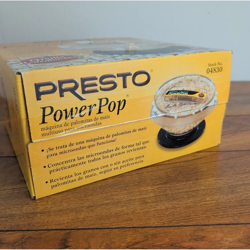 Vintage Presto 04830 PowerPop Microwave Multi-Popper Popcorn Kernel Orville NEW